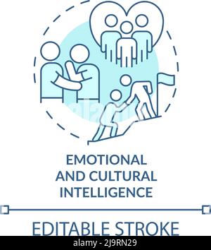 Emotional and cultural intelligence turquoise concept icon Stock Vector