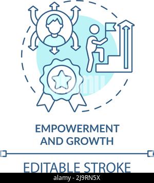 Empowerment and growth turquoise concept icon Stock Vector