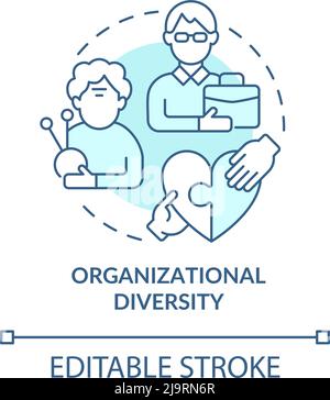 Organizational diversity turquoise concept icon Stock Vector