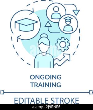 Ongoing training turquoise concept icon Stock Vector