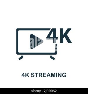 4K Streaming icon. Monochrome simple Streaming icon for templates, web design and infographics Stock Vector
