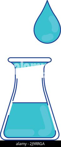 Laboratory conical flask semi flat color vector element Stock Vector