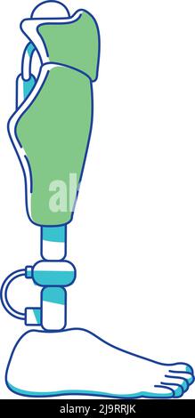 Leg prothesis semi flat color vector element Stock Vector