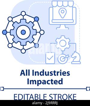 All industries impacted light blue concept icon Stock Vector