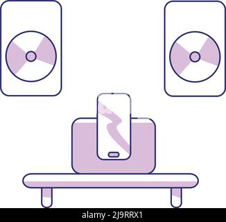 Sound system semi flat color vector element Stock Vector