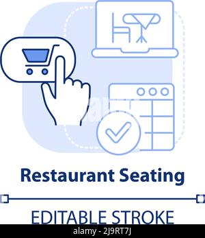 Restaurant seating light blue concept icon Stock Vector