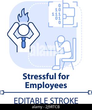 Stressful for employees light blue concept icon Stock Vector