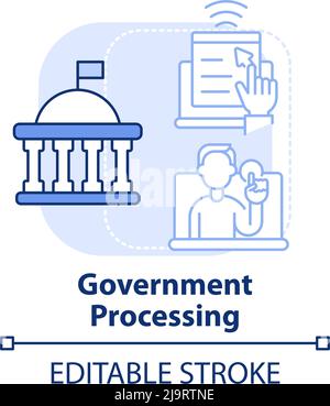 Government processing light blue concept icon Stock Vector