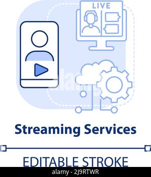 Streaming services light blue concept icon Stock Vector
