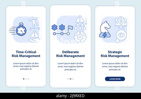 ORM levels light blue onboarding mobile app screen Stock Vector