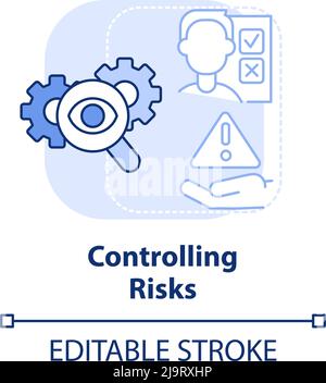 Controlling risks light blue concept icon Stock Vector