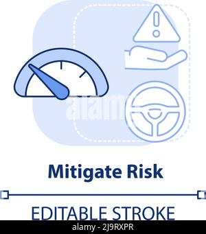 Mitigate risk light blue concept icon Stock Vector