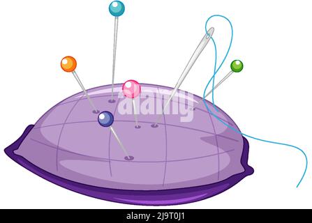 Needle pillow on white background illustration Stock Vector