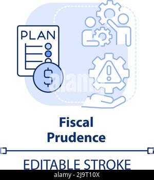 Fiscal prudence light blue concept icon Stock Vector