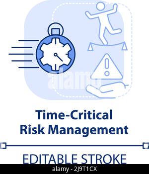 Time-critical risk management light blue concept icon Stock Vector