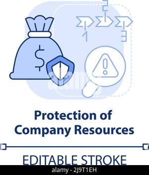 Company resources protection light blue concept icon Stock Vector