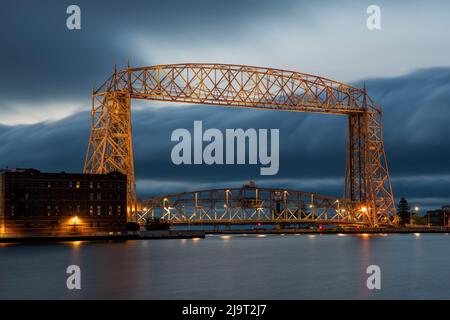 USA, Minnesota, Duluth, Park Point, Boardwalk over Dunes Stock Photo