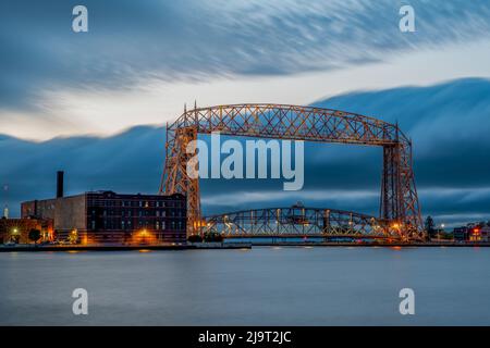 USA, Minnesota, Duluth, Park Point, Boardwalk over Dunes Stock Photo