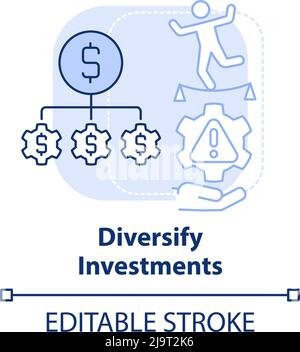 Diversify investments light blue concept icon Stock Vector