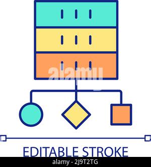 Organizing big data RGB color icon Stock Vector