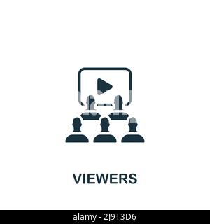 Viewers icon. Simple line element streaming symbol for templates, web design and infographics. Stock Vector