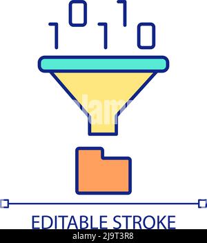 Data archiving RGB color icon Stock Vector