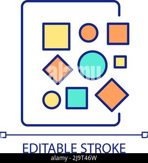 Unstructured data management RGB color icon Stock Vector