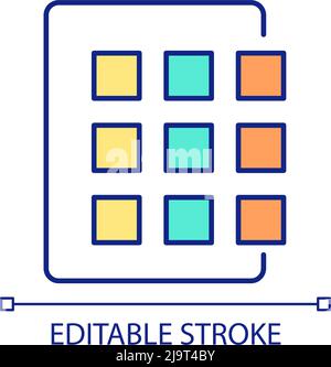 Structured data RGB color icon Stock Vector