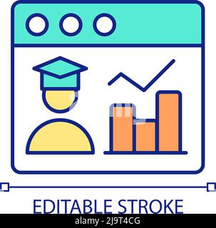 Educational data RGB color icon Stock Vector
