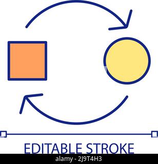Changing data format and structure RGB color icon Stock Vector