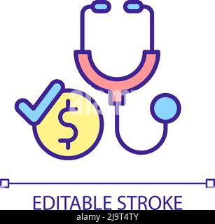 Pay for medical service RGB color icon Stock Vector