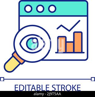 Analyzing statistical data RGB color icon Stock Vector