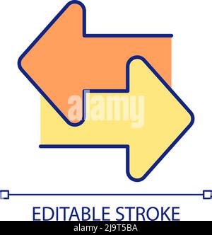 Reverse arrows RGB color icon Stock Vector