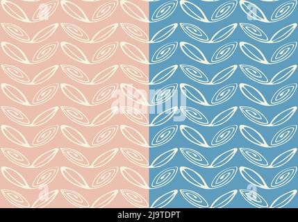Nature ornamental seamless pattern, chevron grid. Doodle style design, hand drawn leaves shapes, vertical composition. Easy editable colors background Stock Vector