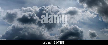 Panoramic image of dramatic clouds over London England Stock Photo