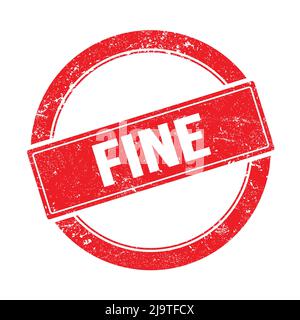 FINE text on red grungy rectangle stamp sign Stock Photo - Alamy