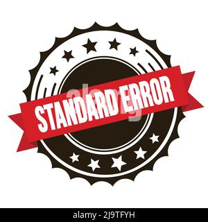 STANDARD ERROR text on red brown ribbon badge stamp. Stock Photo