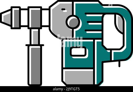 rotary hammer tool color icon vector illustration Stock Vector Image ...