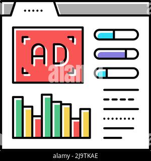 google analytics integration color icon vector illustration Stock Vector