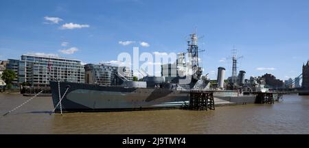 London HMS Belfast River Thames City of London Stock Photo