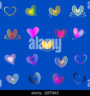 Season greeting valentine day romantic lovely heart buttons icon decorative elegance graphic abstract background web vector illustration Stock Vector