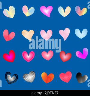 Happy valentine day lovely heart buttons icons elegance color abstract  background wallpaper vector illustration Stock Vector Image & Art - Alamy