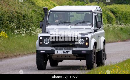2004 silver Land Rover Defender Stock Photo
