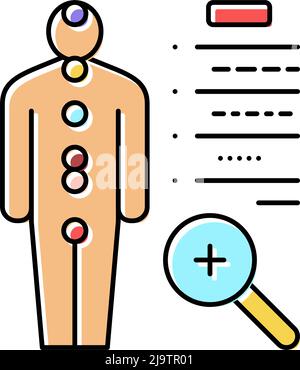 human health examination endocrinology color icon vector illustration Stock Vector