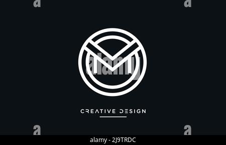 Alphabet Letters OM or MO Abstract Logo Monogram Stock Vector