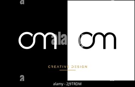 Alphabet Letters OM or MO Abstract Logo Monogram Stock Vector