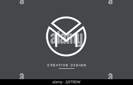 Alphabet Letters OM or MO Abstract Logo Monogram Stock Vector