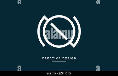 Alphabet Letters ON or NO Abstract Icon Logo Stock Vector