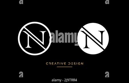 Alphabet Letters ON or NO Abstract Icon Logo Stock Vector