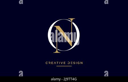 Alphabet Letters ON or NO Abstract Icon Logo Stock Vector